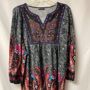 White Mark paisley knit dress 2X